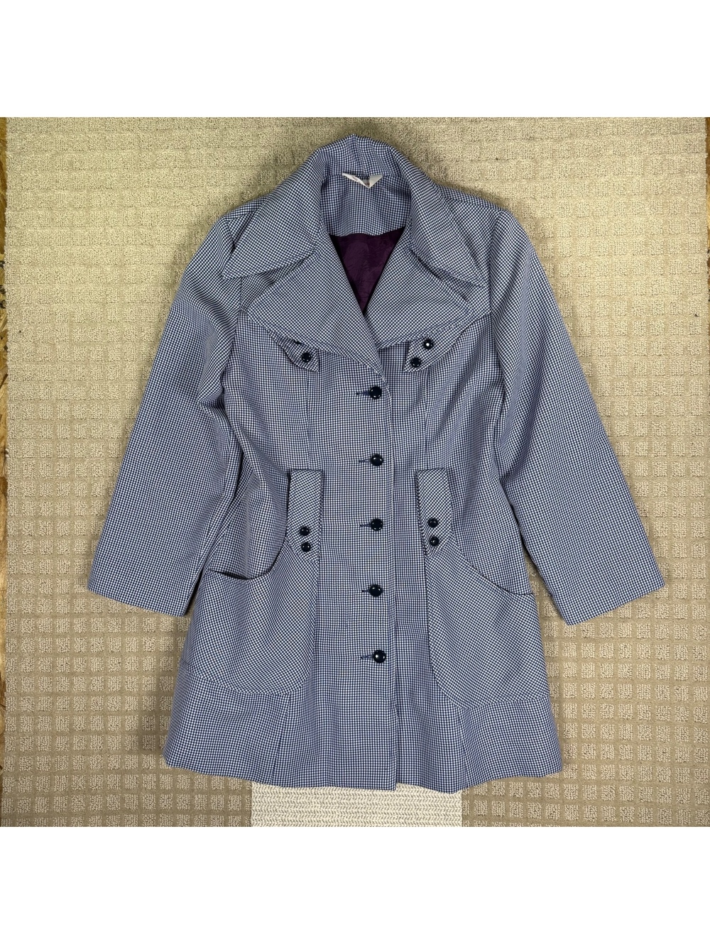 Vintage Houndstooth Overcoat Womenโs Small